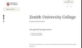 
							         Zenith University College | University of London								  
							    