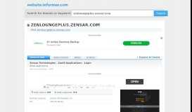 
							         zenloungeplus.zensar.com at WI. Zensar Technologies - Login								  
							    