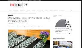 
							         Zephyr Real Estate Presents 2017 Top Producer Awards - The Registry								  
							    