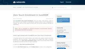 
							         Zero Touch Enrollment | Android Enterprise | SureMDM | UEM |								  
							    