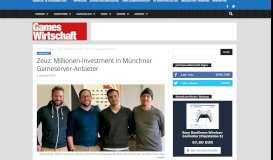 
							         Zeuz: Millionen-Investment in Münchner Gameserver-Anbieter ...								  
							    