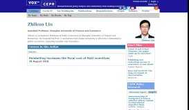 
							         Zhikuo Liu | VOX, CEPR Policy Portal - Vox EU								  
							    