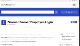 
							         Zimmer Biomet Employee Login | News For Employee								  
							    