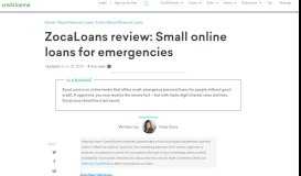 
							         ZocaLoans Review: Small Emergency Loans | Credit Karma								  
							    