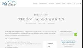 
							         ZOHO CRM - Introducting PORTALS! | The Marks Group | Small ...								  
							    