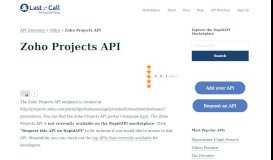 
							         Zoho Projects API (Overview, Documentation & Alternatives) | RapidAPI								  
							    