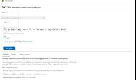 
							         Zoho Subscriptions, Smarter recurring billing tool - Microsoft AppSource								  
							    