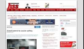 
							         ZoneControl to assist safety - HSS								  
							    