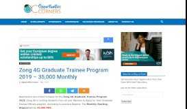 
							         Zong 4G Graduate Trainee Program 2019 - 35,000 Monthly								  
							    