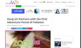 
							         Zong 4G Partners with the First Adventure Portal of Pakistan ...								  
							    