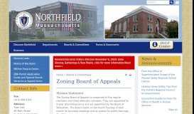 
							         Zoning Board of Appeals | Town of Northfield MA								  
							    