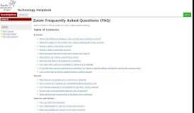 
							         Zoom Frequently Asked Questions - Technology Helpdesk Portal								  
							    