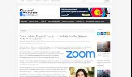 
							         Zoom Updates Channel Program to Facilitate Reseller, Referral ...								  
							    