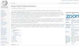
							         Zoom Video Communications - Wikipedia								  
							    