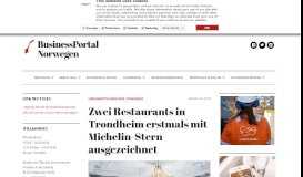 
							         Zwei Restaurants in Trondheim erstmals mit Michelin-Stern ...								  
							    