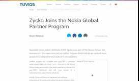 
							         Zycko Joins the Nokia Global Partner Program - Nuvias								  
							    