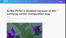 Zz'Rot Portal is disabled because of this terrifying minion manipulation ...          