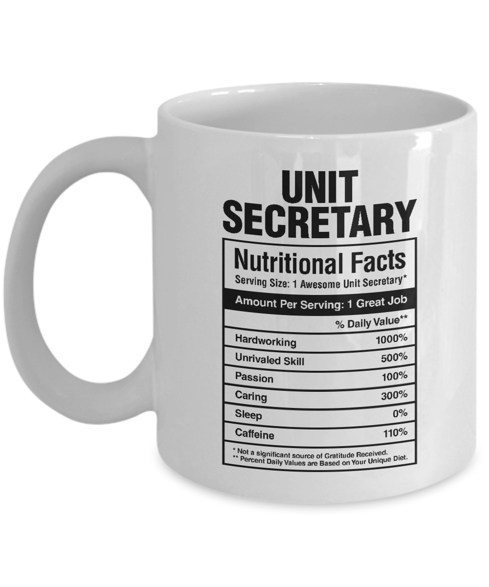 Unit Secretary Nutritional Facts Coffee & Tea Gift Mug