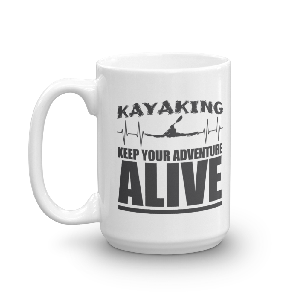 Keep Your Adventure Alive Kayaking Themed Heart Rate Coffee & Tea Gift Mug
