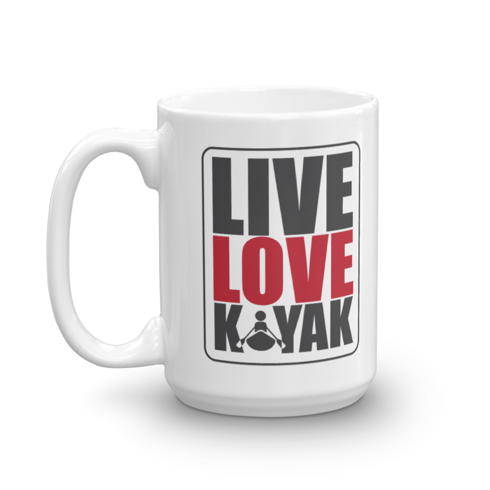 Kayak Lover's Coffee & Tea Mug Cup - Live, Love, Kayak