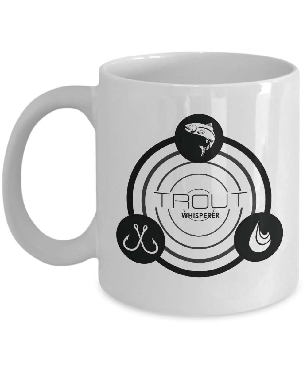 Trout Whisperer Fishing Hooks Lures Print Coffee Tea Gift Mug