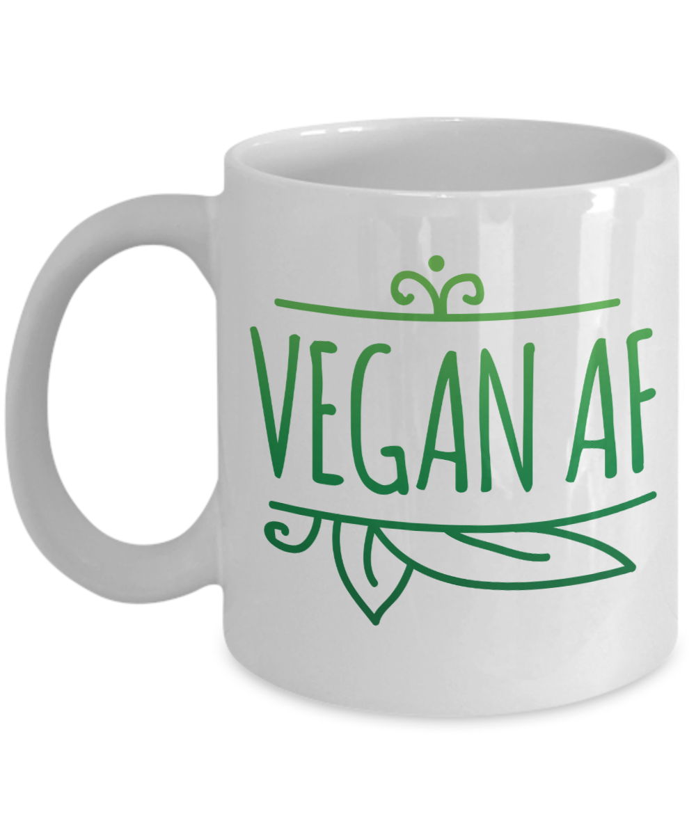 Vegan AF Funny Cool Coffee Tea Mug for Plant-Based Lovers