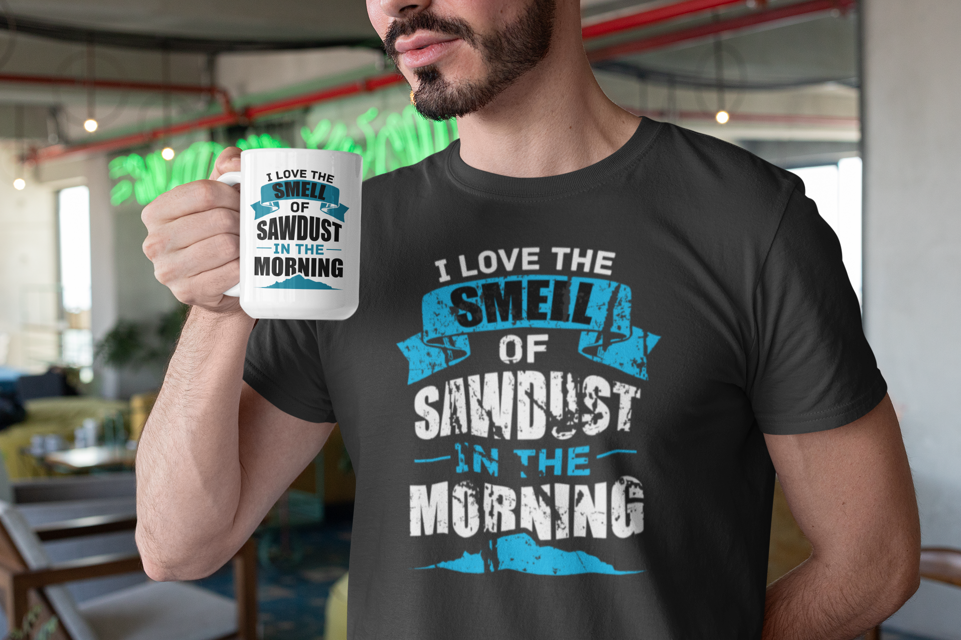 Carpenter Coffee & Tea Mug - Smell of Sawdust in the Morning - Picture 8 of 10