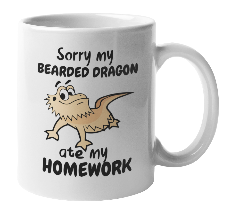Cute Coffee & Tea Mug, Bearded Dragon Design