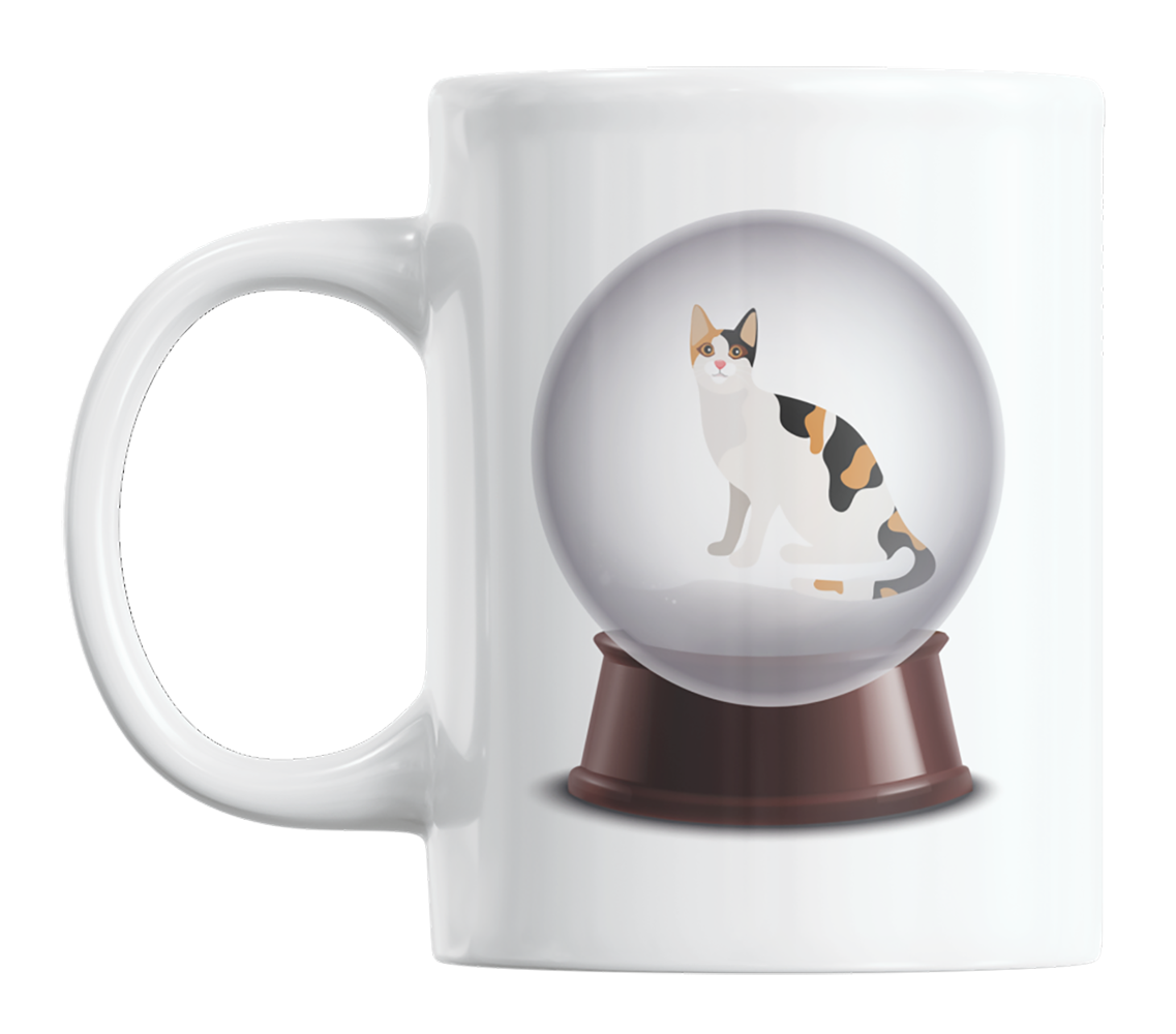 Calico Cat Snow Globe Print Coffee & Tea Mug