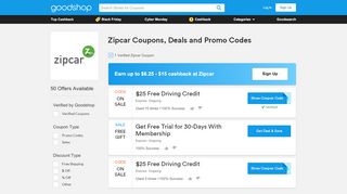$25 Off Zipcar Coupons, Promo Codes, Jan 2020 - Goodshop