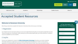 Accepted Student Resources | Stevenson University