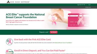 ACE Cash Express: Pink ACE Elite Visa Prepaid Debit Card
