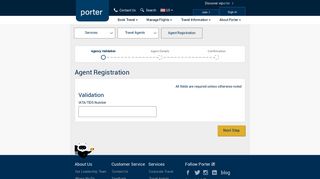 Agent Registration for Travel Agents | Porter Airlines