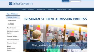 Apply for Freshman Admission | DePaul University | DePaul ...