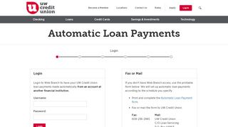 Automatic Loan Payments | UW Credit Union | UWCU.org