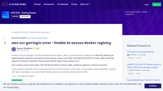 aws ecr get-login error - Unable to access docker registry ...