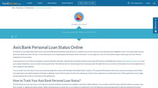 Axis Bank Personal Loan Status - Track Loan Application ...