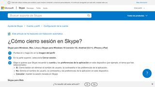 ¿Cómo cierro sesión en Skype? | Servicio de asistencia de ...