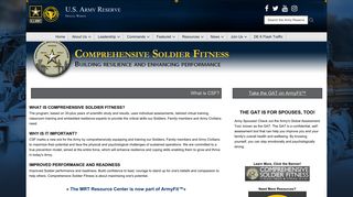 Comprehensive Soldier Fitness - Army Reserve - Army.mil