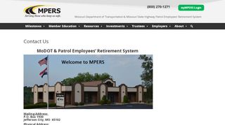 Contact Us | MoDOT & Patrol Employees' Retirement System