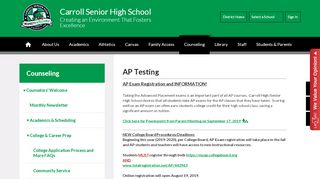 Counseling / AP Testing - 2019/2020 - Carroll ISD