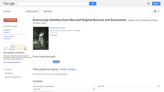 Emma Lady Hamilton from New and Original Sources and ...