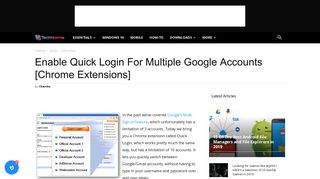 Enable Quick Login For Multiple Google Accounts [Chrome ...