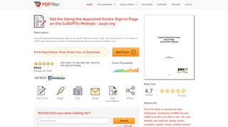 Fillable Online jaupt org Using the Approved Centre Sign-In Page ...