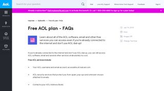 Free AOL plan - FAQs - AOL Help