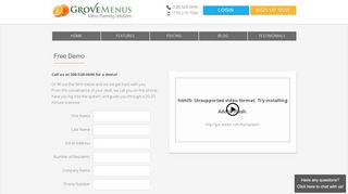 Free Demo of Menu Planning Software and Pricing | Grove ...