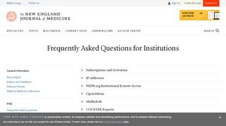 Frequently Asked Questions for Institutions | About NEJM