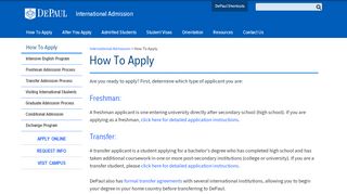 How To Apply | International Admission | DePaul University ...