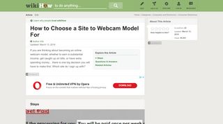 How to Choose a Site to Webcam Model For: 6 Steps (with ...