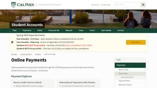 How to Pay Online - Student Accounts - Cal Poly